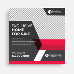 Real Estate Social Media Post Template, Editable Post Template Social Media Banners