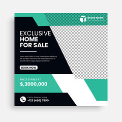 Real Estate Social Media Post Template, Editable Post Template Social Media Banners