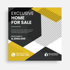 Real Estate Social Media Post Template, Editable Post Template Social Media Banners