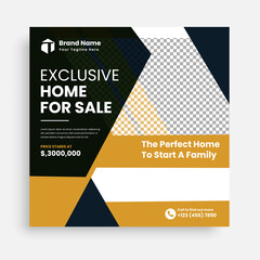 Real Estate Social Media Post Template, Editable Post Template Social Media Banners