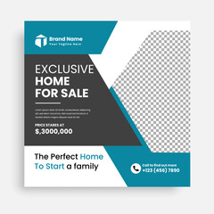 Real Estate Social Media Post Template, Editable Post Template Social Media Banners