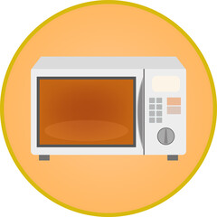 Fototapeta premium シンプルな温め中の電子レンジアイコン
