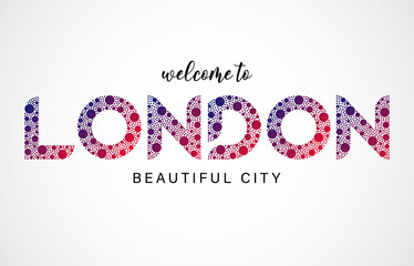 London Logo Welcome To Text and Country Flag Colors Vector Illustration, EPS10.
