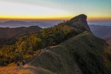 landscape view of mountain morning at Doi Mon Jong  in Thailand