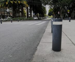 Poles, parking lot, city streets, avenues, Colonia Roma, Mexico City