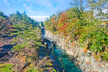 Genbikei is a ravine or river gorge that has been designated a Place of Scenic Beauty and Natural Monument in Ichinoseki, Iwate Prefecture, Japan.