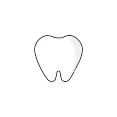 tooth vector illustration in flat cartoon design. Teeth element. 