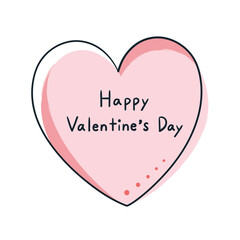 ピンク色のハートと文字【Happy Valentine's Day】