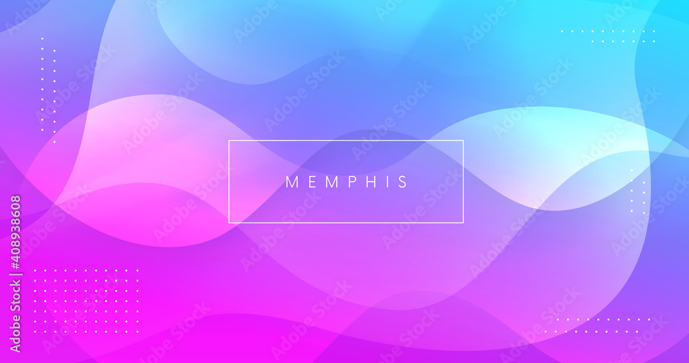 Poster Modern minimal background vector design. Futuristic gradient. Neon wave backdrop. Abstract illustration with fluid shapes..