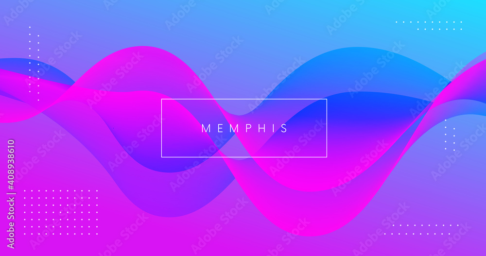 Poster Abstract background with 3d fluid wave shape. Modern minimal pattern. Futuristic colorful geometric backdrop.