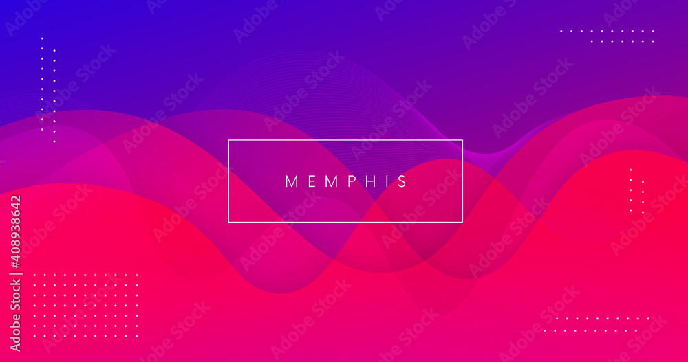 Poster Modern minimal background vector design. Futuristic gradient. Neon wave backdrop. Abstract illustration with fluid shapes..