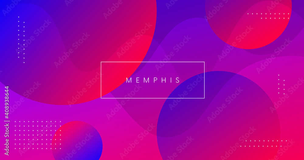 Poster Modern minimal background vector design. Futuristic gradient. Neon wave backdrop. Abstract illustration with fluid shapes..