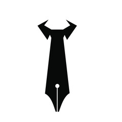 tie pen concept officer work logo vector icon illustration design
