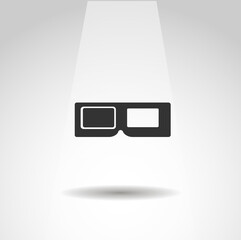 3d movie glasses vector icon, 3d glasses simple isolated icon