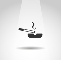 ashtray with cigarette vector icon, cigarette simple isolated icon