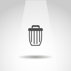 Trash can vector icon, Trash can recycle simple isolated icon