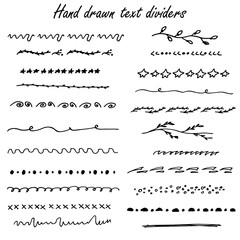 Vector hand drawn calligraphic design elements collection.
