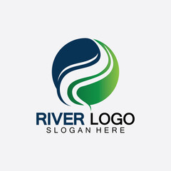 River Logo vector icon illustration design template