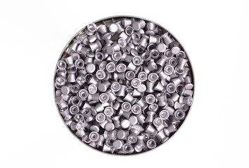 Old and dirty metal pellets for air rifle gun