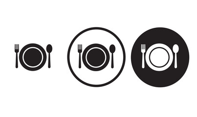 restaurant icon black outline for web site design 
and mobile dark mode apps 
Vector illustration on a white background