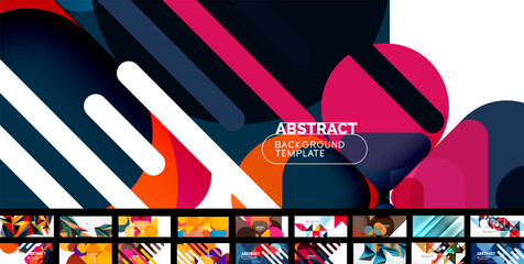 Mega collection of vector geometric abstract wallpaper design templates for business or technology presentations, internet posters or web brochure covers