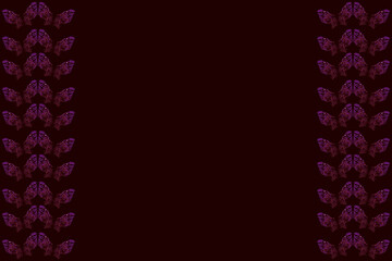 Butterfly inspired designed border  on maroon background.