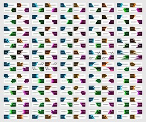 Mega set of abstract banners design. Collection of web banner template. modern template design for web, ads, flyer, poster with 4 different colors vector illustration