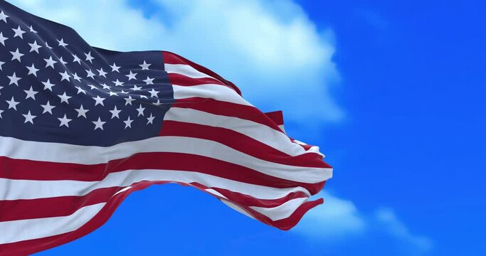 Seamless loop of United States flag.