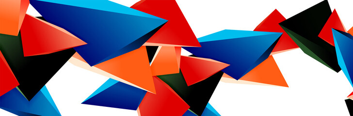 Triangle mosaic abstract background, 3d triangular low poly shapes. Geometric vector illustration for covers, banners, flyers and posters and other