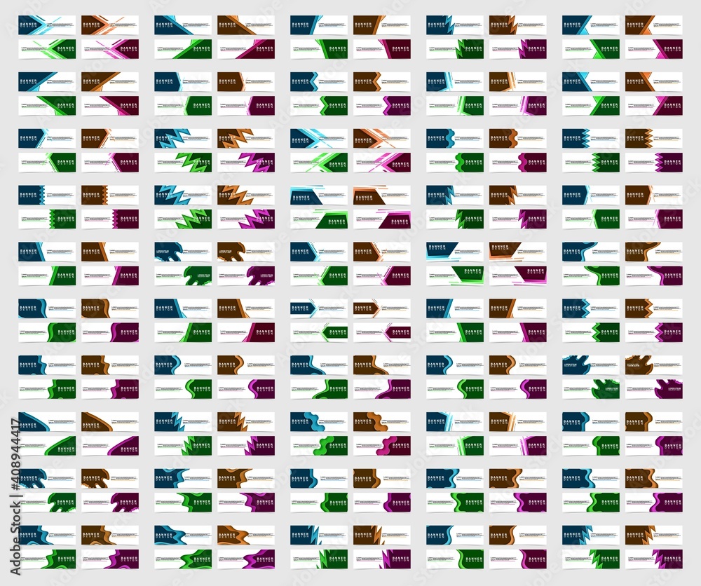 Wall mural mega set of abstract banners design. collection of web banner template. modern template design for w