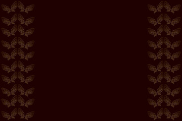 Butterfly inspired designed border  on maroon background.