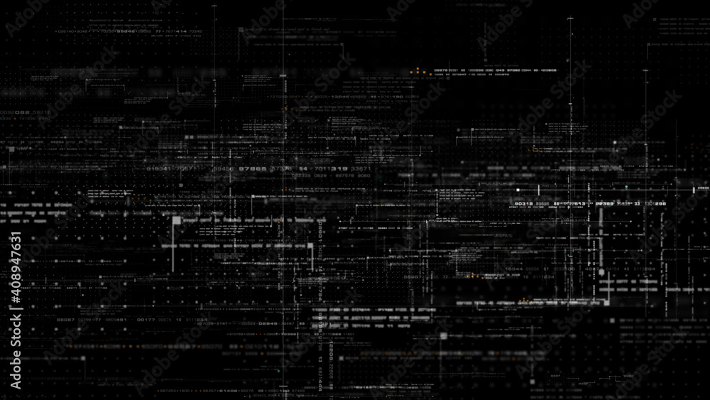 Poster Futuristic simulation of 5G network concept, artificial intelligence deep learning performing analytic computational head up display
