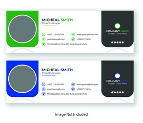 Email signature template design or email footer and personal social media cover template