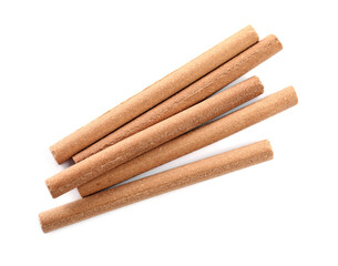 Many aromatic incense sticks on white background