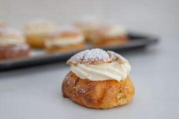 traditional home made swedish semlor pastry