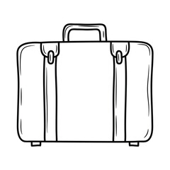 Simple Travel Bag line illustration, outline vector sign, linear style pictogram isolated on white background