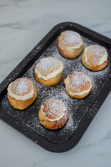 traditional home made swedish semlor pastry