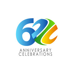 Fototapeta premium 60 Years Anniversary Celebration Vector Template Design Illustration