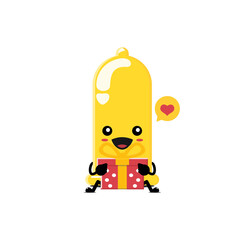 cute yellow condom