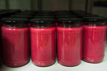 Jars full of organic honey