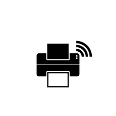 Printer with wi-fi connection icon isolated on white background