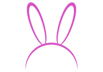 Diadema con orejas de conejo rosa.