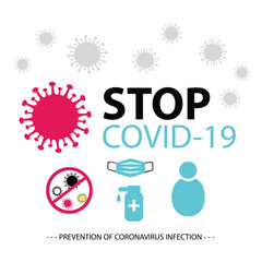 Stop covid-19. Prevention of coronavirus infection poster