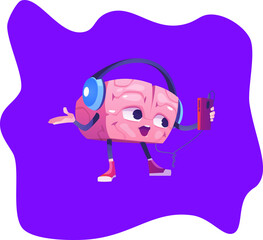 cute funny cartoon brain illustration
