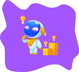 cute funny cartoon robot illustration