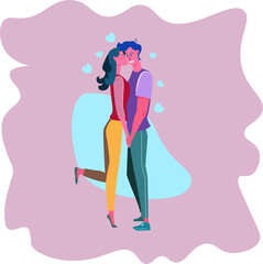 beautiful bright color illustration on the theme of love