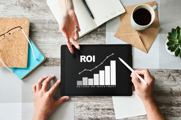 ROI, Return on investment, Business and financial concept.
