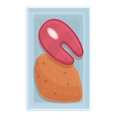 Fish food airline icon. Cartoon of fish food airline vector icon for web design isolated on white background