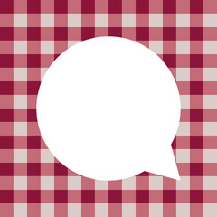 Checkered tablecloth background speech bubble