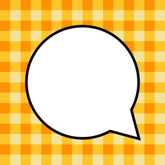 Checkered tablecloth background speech bubble